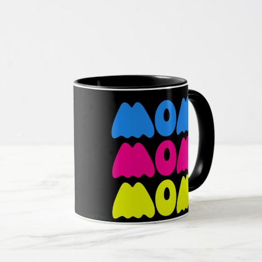 Grappig kleurrijk WOW Gezegde Eenvoudig Roze Blauw Mok (Voorkant rechts)