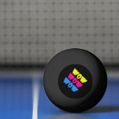 Grappig kleurrijk WOW Gezegde Eenvoudig Roze Blauw Pingpongbal (Net)