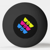 Grappig kleurrijk WOW Gezegde Eenvoudig Roze Blauw Pingpongbal (Voorkant)