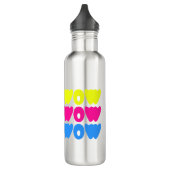 Grappig kleurrijk WOW Gezegde Eenvoudig Roze Blauw Waterfles (Links)