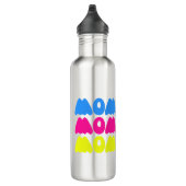 Grappig kleurrijk WOW Gezegde Eenvoudig Roze Blauw Waterfles (Rechts)