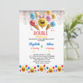 Grappig Kleurrijke Ballon Kinder Dubbele Joint Ver Kaart (Staand voorkant)