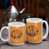 Grappig, kleurrijke Cartoon Thanksgiving Turkije Koffiemok