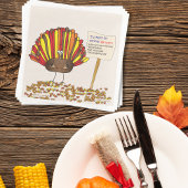 Grappig, kleurrijke Cartoon Thanksgiving Turkije Servet