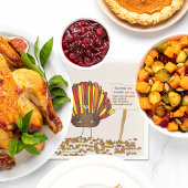 Grappig, kleurrijke Cartoon Thanksgiving Turkije Servet