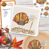 Grappig, kleurrijke Cartoon Thanksgiving Turkije Servet