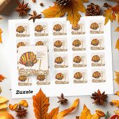 Grappig, kleurrijke Cartoon Thanksgiving Turkije Vierkante Sticker