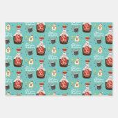 Grappig Kleurrijke Kawaii Sushi Vrolijk Kerstfeest Inpakpapier Vel (Voorkant 2)