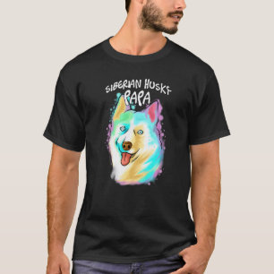 Grappig Kleurrijke Pop Portret Husky Hond Vader Pa T-shirt