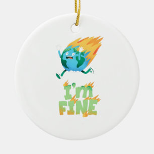 Grappig klimaatverandering aarde “Ik maak het goed Keramisch Ornament