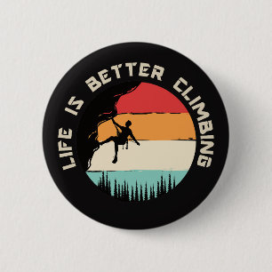 Grappig klimmen ronde button 5,7 cm