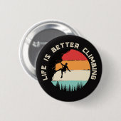 Grappig klimmen ronde button 5,7 cm (Voorkant /achterkant)