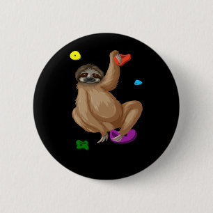Grappig klimmende klimmer Lazy Bouldering Ronde Button 5,7 Cm