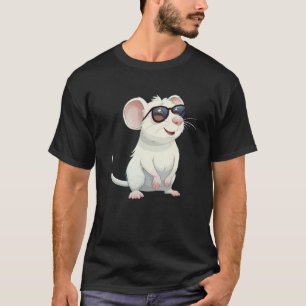 Grappig Knaagdier met Zonnebril voor Witte Ratten  T-shirt