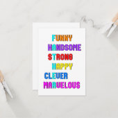 Grappig knappe sterke papa vader gelukkig vaders d kaart (Voorkant / Achterkant in situ)