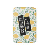 Grappig Knijp de Dag Citroen Geel Groene Bladeren Badmat (Voorkant Verticaal)