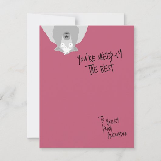 Grappig Knuffel Schaap De Beste Schaap Woordspelin Kaart (Achterkant)