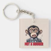Grappig knuffelwoord kunst aap sleutelhanger (voorkant)