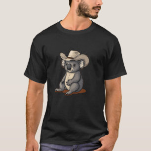Grappig Koala Beer Gezicht in Cowboy Outfit T-shirt