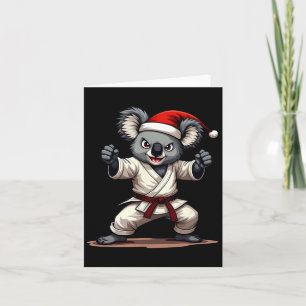 Grappig Koala Karate Kerstmis Martial Arts Santa H Kaart