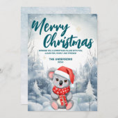 Grappig Koala Vrolijk Kerstboom sneeuw Vakantie fe Feestdagenkaart (Voorkant / Achterkant)