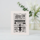 Grappig koe advies woord art Land Briefkaart (Staand voorkant)