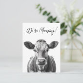 Grappig Koe dat we de aankondiging van Moving besp (Staand voorkant)