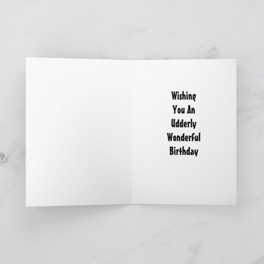 Grappig Koe gedicht Verjaardag Kaart (Binnen)
