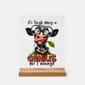 Grappig koe genie acryl bord (Voorkant)