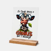 Grappig koe genie acryl bord (Hoek)