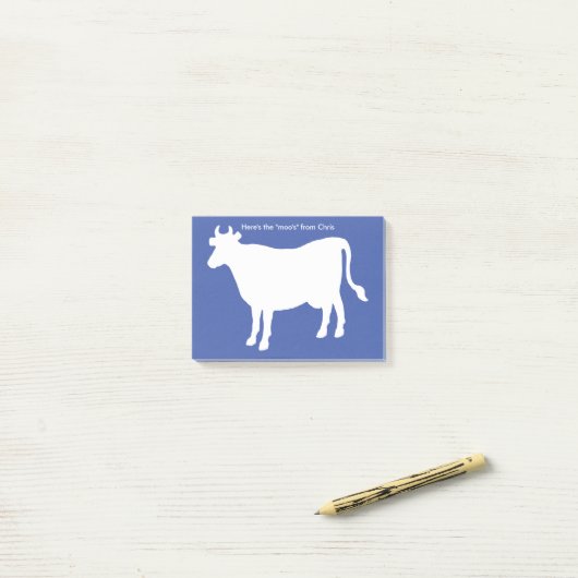 Grappig Koe "Hier is het Paars van de Moo" Post-it® Notes (Op bureau)
