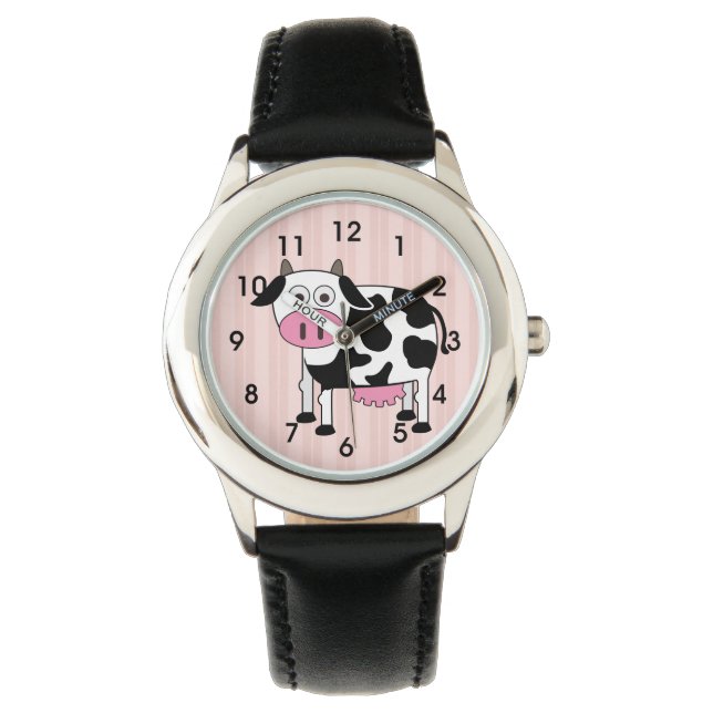 Grappig Koe Kind horloge (Voorkant)