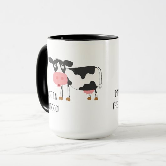 Grappig Koe niet in de goede Mok (Voorkant links)