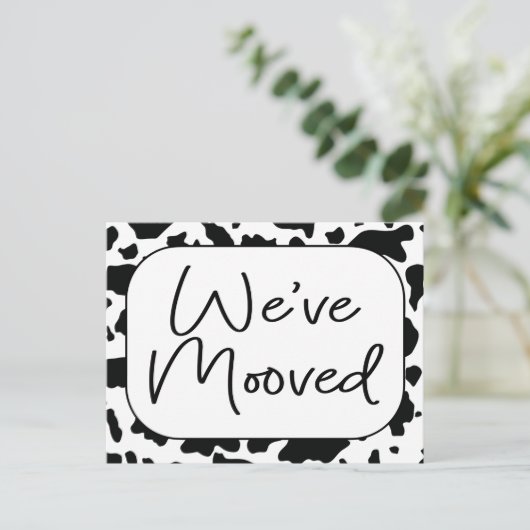 Grappig Koe Nieuw thuisadres dat we hebben verplaa Briefkaart (Staand voorkant)