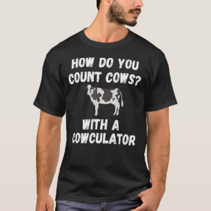 Grappig koe ontwerp koecalculator woordspeling boe t-shirt
