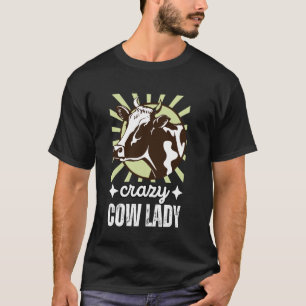 Grappig koe ontwerp voor vrouwen meisjes gek koe d t-shirt