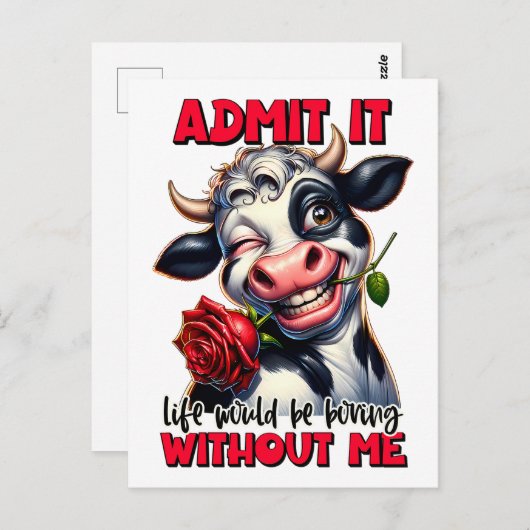 Grappig Koe Quote Gezegde Briefkaart (Voorkant / Achterkant)