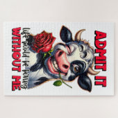 Grappig Koe Quote Gezegde Legpuzzel (Horizontaal)