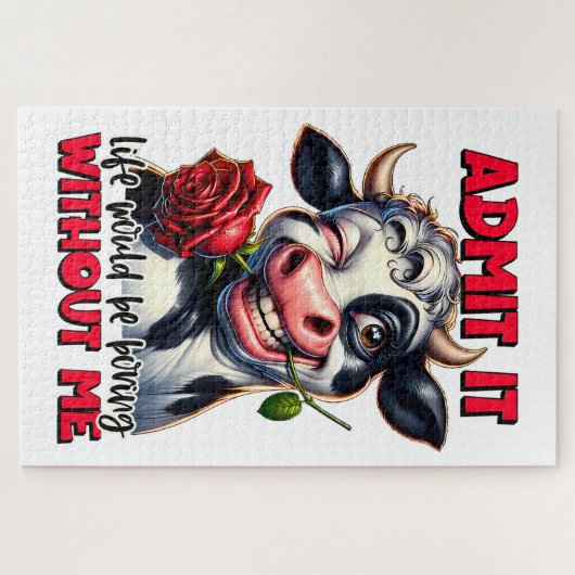 Grappig Koe Quote Gezegde Legpuzzel (Horizontaal)