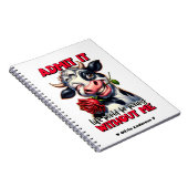 Grappig Koe Quote Gezegde Notitieboek (Rechterzijde)