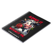 Grappig Koe Quote Gezegde Notitieboek (Linkerzijde)