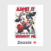 Grappig Koe Quote Gezegde Sticker (Vel)