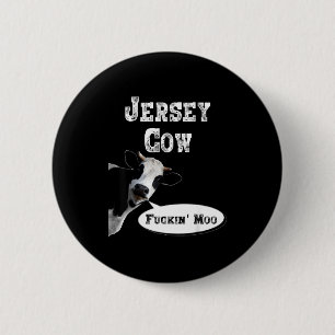 Grappig Koe Shirt New Jersey Koe Liefhebber Boerde Ronde Button 5,7 Cm