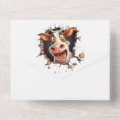 Grappig koe verrassingsfeestje diner dans all in one uitnodiging (Achterkant)