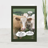 Grappig Koeien Happy Birthday voor haar 39ste oude Kaart (Voorkant)