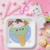 Grappig Koel Schattige Ijs Papieren Bordje (Feest)