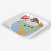 Grappig Koel Schattige Ijs Papieren Bordje (Gebogen)