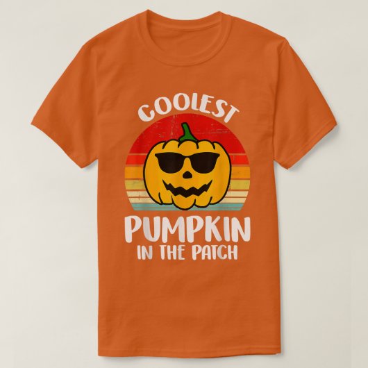 Grappig koelste pompoen in de flits van de hallowe t-shirt (Design voorkant)