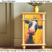 Grappig koeportret in felle kleuren DZ4L decoupage Tissuepapier