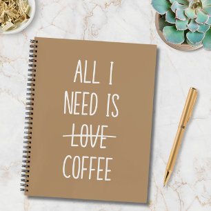 Grappig koffie citaat Eenvoudige minimalistische t Notitieboek